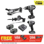 FLEX 24V Brushless 4 Piece 2 x 5.0AH Combo Kit FXMA407-2C