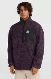 O'Neill Surf Heros Half Zip Fleece - Men's - Small / Black/Purple Sketch