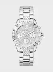 GUESS Women's Silver Majesty Link Watch