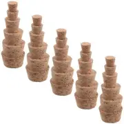 30 Pcs Cork Beer Bottle Craft Corks Wooden Replacement Glass Vial Plugs