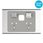 Clipsal Iconic Styl Connected Socket Double Powerpoint Skin Silver | S3025CSC-SV