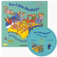 在飛比找Yahoo奇摩購物中心優惠-Ten Little Monkey 十隻猴子在床上跳CD書