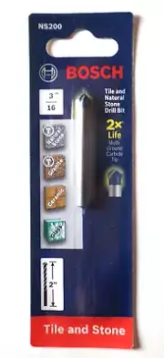 New BOSCH 2X LIFE 3/16" Tile & Natural Stone Drill Bit
