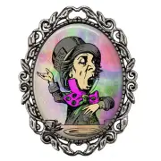 Alice in Wonderland Brooch Pin Mad Hatter Colorful Decorative Brooch