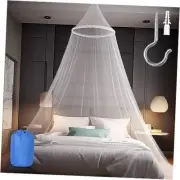 Mosquito Net for Bed, Large White Bed Canopy for Girls, Hanging Bed Lace flower
