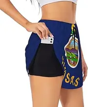 [GaxfjRu] Kansas State Flag Print Women's Running Shorts High Waisted Running Shorts Pocket Sporty Gym Elastic Short
