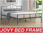 BUDGET CHEAP JOVY KING SINGLE DOUBLE QUEEN KING SIZE DARK GREY METAL BED FRAME