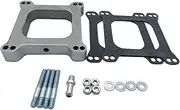 1 SET SHLPDFM Carb Spacer 1" Aluminum Open Carburetor Spacer For Chevy Ford Mopar Square Bore Holley-Edelbrock With 3/8" Vaccum Tube