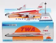 CONVAIR CV-880 TWA REG: N824TW WITH STAND - INFLIGHT 200 IF880TW0723P 1/200