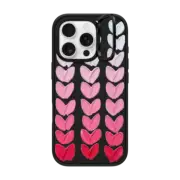 iPhone 16 Pro Impact Ring Stand Case MagSafe Compatible Pink Polka Daub Hearts