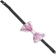 [LIFKOME] Unique Men's Bow Ties Sequin Bow Tie for Men in Faux Leather Adjustable Stylish for Pre-event Attire