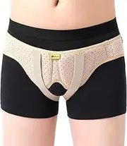 Tenbon Hernia Belt Truss for Single/Double Inguinal or Sports Hernia, Hernia Support Brace for Men for Women Pain Relief Recovery Strap with 2 Removable Compression Pads Comfortable Material,, Beige (XL)