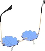 [Milisten] Shell Shaped Frameless Sunglasses for Women UV Protection Retro Party Accessory Unique Ocean Themed Eyewear for Festivals Secure and Comfortable Fit for Photo Booth Props