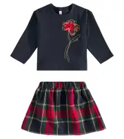 [Il Gufo] Il Gufo Checked top and skirt set M 12 multicoloured