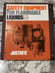 Justrite Miner "SAFETY EQUIPMENT FOR FLAMMABLE LIQUIDS" Catalog NOS Color Images