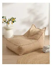 [Cadence & Co.] Oscar Faux Linen One Seater Bean Bag Lounge Cover in Natural