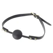 Love in Leather Faux Leather Studded Gag with Silicone Ball
