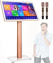 Professional Karaoke System,22 inch Capacitive Touch Screen Karaoke Machine with Wireless Microphone,4K High-Definition Karaoke Equipment,27 Languages,for Bar Home Party(1TB)