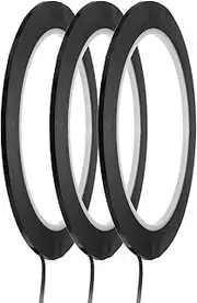 uxcell Whiteboard Tape 2mm Self Adhesive Graphic Chart Line Tape 66 Meters Grid Marking Stickers for Pinstripe Dry Erase Board Scrapbooking DIY Art Crafts, Black, Pack of 3