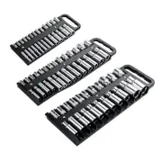 Magnetic Socket Organizer Set, 3-Piece Portable Magnetic Socket 3PCS Black