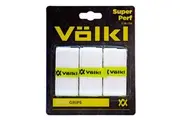 3-Pack Volkl Super Perf Over Grips for Tennis Squash Pickleball Racquets - White