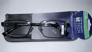 Foster Grant Ti-Tech "Ti100" Men's Reading Glasses Hyperflexx Sz 1.50 W/Case