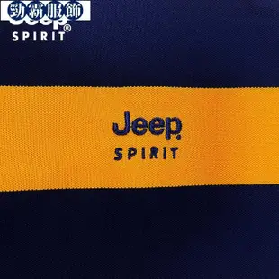 JEEP SPIRIT POLO衫男短袖短袖T恤翻領條紋寬鬆商務休閒大尺碼-勁霸服飾