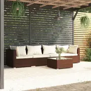 Sofa with Cushions Modular Sofa Upholstered Couch Garden Poly Rattan vidaXL