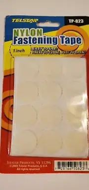 Coins Circles Dots Sticky Back Hook & Loop 1" White Sealed pack of 12 TP823 NIP