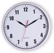 8" Silent Quartz Wall Clock Non-Ticking Digital Silver Wall Clocks