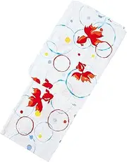 [Modern Sakura] Women's Authentic Traditional Japanese Yukata, aka Casual Kimono, Red Goldfish and Bubbles in Off-White, White, One Size