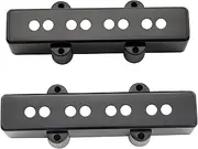 Musiclily Pro Plastic Jazz Bass Pickup Covers Set for Fender J Bass, Black(Set of 2)