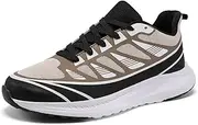 [Jawixu] Running Shoes Men's Sports Shoes Women's Indoor Shoes Trainers 36-47, Beige-Black, 39 EU