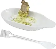 Ceramic Ginger Grater Plate with Scraper for Grinding Wasabi Ginger Garlic Cheese Fruits Vegetables