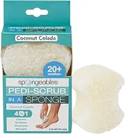 Spongables Pedi Scrub Foot Exfoliating 20+ Wash Sponge, Coconut Colada, 1 Count