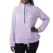 Champion Women's Quarter Zip Pullover Fleece PURPLE LARGE NWT