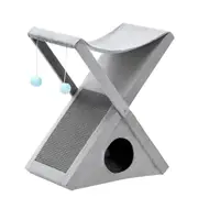 YES4PETS Grey Cat Scratching Tree Scratcher Post Pole Furniture Gym House