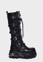 [New Rock] Reactor M-272-S1 Knee High Boots