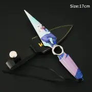 17cm Valorant Weapon JETT Kunai with Pattern Game Peripheral Metal Melee Weapon