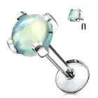 Piercing Ear Labret Stone Semi Gems Jade Green