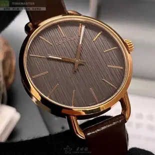 CK 凱文克萊男女通用錶 36mm, 42mm 玫瑰金圓形精鋼錶殼 古銅色簡約, 中二針顯示, 木紋錶面款 CKP0168
