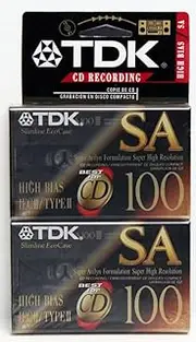TDK SA100 High Bias IECII/TYPEII 2 Pack Cassette Tapes