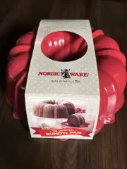 Nordic Ware 12 Cup Formed Nonstick Classic Bundt Pan, Red