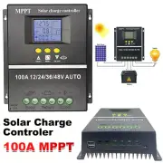 100A Amp MPPT Solar Panel Charge Controller Regulator LCD Auto 12V-48V Dual USB