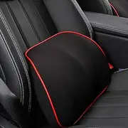 Comfortable Memory Foam Car Headrest Neck Pillow fit for Se-at Back Support Lumbar Rest Cushions Pillow for Universal Car Accessories (Color : Red-Neck) (Color : Blackredwaist)