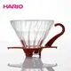 ~啡苑雅號~HARIO V60玻璃濾杯02紅色 VDG-02R 手沖濾杯 滴漏式咖啡濾器 滴漏式手沖濾杯 1-4杯