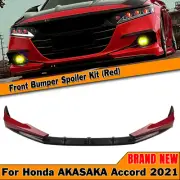 Red Front Bumper Spoiler Lip Splitter For Honda Accord 2021-2022 NEW AKASAKA (for: Honda)