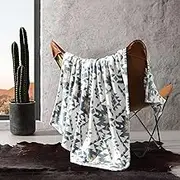 Wrangler - Throw Blanket, Soft Plush Fleece Bedding, Western Decor for Bed or Couch (Dakota Grey, 50" x 60")