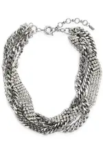 Kenneth Jay Lane Twisted Crystal-embellished Necklace - Silver ONE SIZE