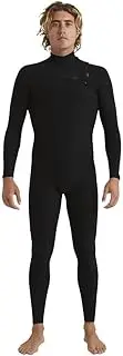 Quiksilver Mens Highline 4/3mm GBS Chest Zip Wetsuit - Black - Thermal Warm Heat Layer Layers Easy Stretch -